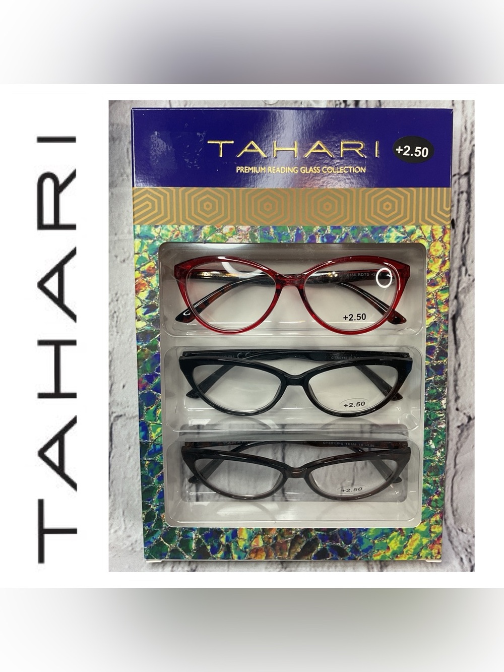 🌟🌟 Tahari 3-Pack Women’s Reading Glasses - Red, Black, Brown - +2.50